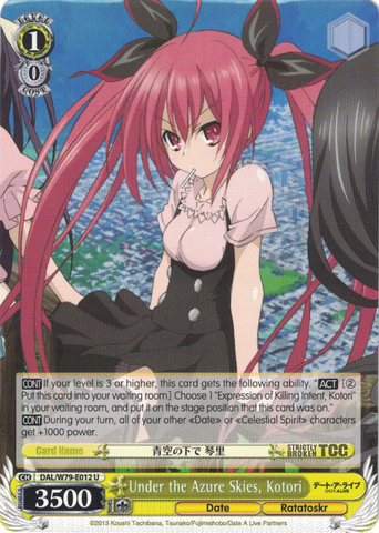 DAL/W79-E012 Under the Azure Skies, Kotori - Date A Live English Weiss Schwarz Trading Card Game