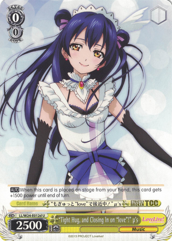 LL/W24-E012d "Tight Hug, and Closing In on "love"!" μ's - Love Live! English Weiss Schwarz Trading Card Game