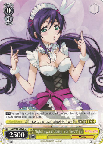 LL/W24-E012g "Tight Hug, and Closing In on "love"!" μ's - Love Live! English Weiss Schwarz Trading Card Game
