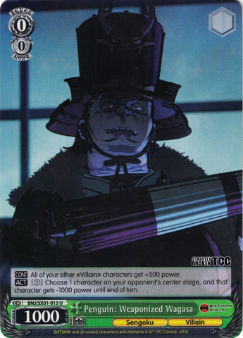 BNJ/SX01-013 Penguin: Weaponized Wagasa - Batman Ninja English Weiss Schwarz Trading Card Game