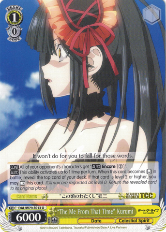 DAL/W79-E013 "The Me From That Time" Kurumi - Date A Live English Weiss Schwarz Trading Card Game