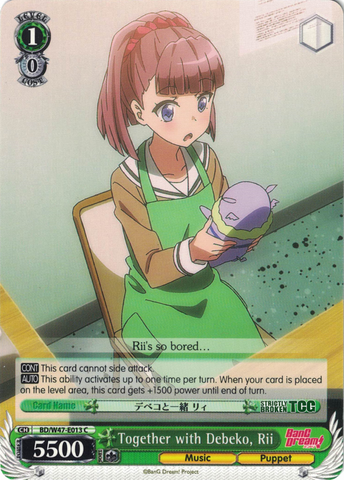 BD/W47-E013	Together with Debeko, Rii - Bang Dream Vol.1 English Weiss Schwarz Trading Card Game