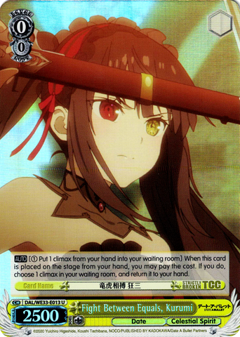 DAL/WE33-E013 Fight Between Equals, Kurumi (Foil) - Date A Bullet Extra Booster English Weiss Schwarz Trading Card Game
