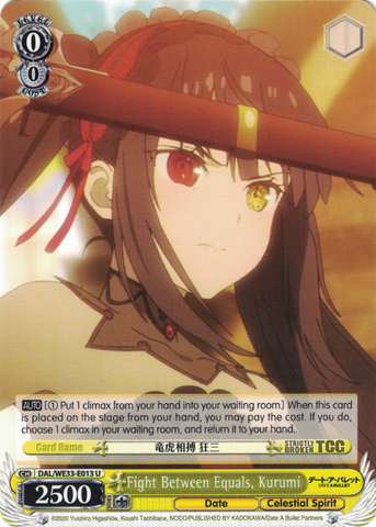 DAL/WE33-E013 Fight Between Equals, Kurumi - Date A Bullet Extra Booster English Weiss Schwarz Trading Card Game