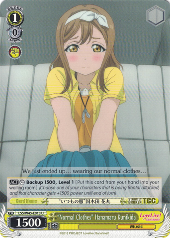LSS/W45-E013 "Normal Clothes" Hanamaru Kunikida - Love Live! Sunshine!! English Weiss Schwarz Trading Card Game