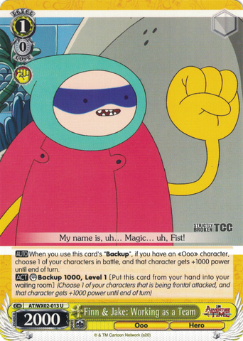 AT/WX02-013 Finn & Jake: Working as a Team - Adventure Time English Weiss Schwarz Trading Card Game