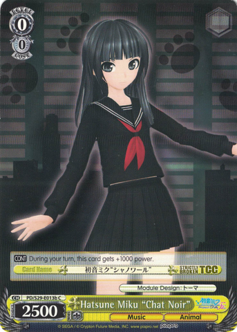 PD/S29-E013b Hatsune Miku "Chat Noir" - Hatsune Miku: Project DIVA F 2nd English Weiss Schwarz Trading Card Game