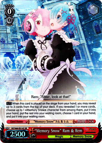 RZ/S68-E014S "Memory Snow" Ram & Rem (Foil) - Re:ZERO -Starting Life in Another World- Memory Snow English Weiss Schwarz Trading Card Game