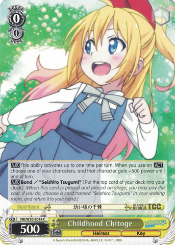 NK/W30-E014 Childhood Chitoge - NISEKOI -False Love- English Weiss Schwarz Trading Card Game