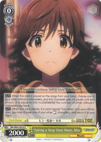 IMC/W41-E014 Taking a Step Once More, Mio - The Idolm@ster Cinderella Girls English Weiss Schwarz Trading Card Game