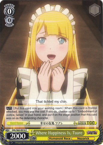OVL/S62-E014 Where Happiness Is, Tuare - Nazarick: Tomb of the Undead English Weiss Schwarz Trading Card Game