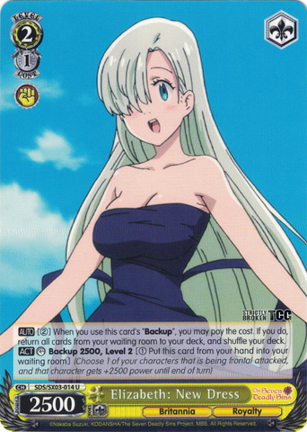 SDS/SX03-014 Elizabeth: New Dress - The Seven Deadly Sins English Weiss Schwarz Trading Card Game
