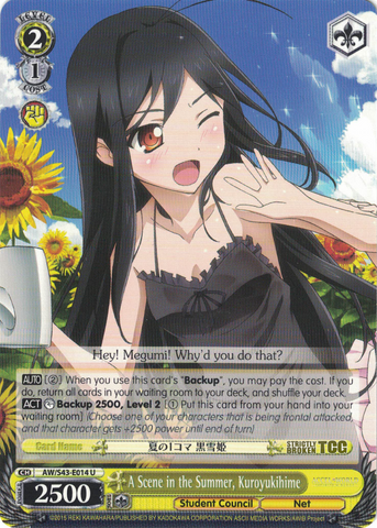 AW/S43-E014 A Scene in the Summer, Kuroyukihime - Accel World Infinite Burst English Weiss Schwarz Trading Card Game