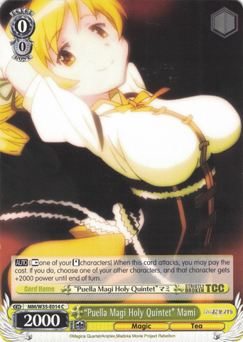 MM/W35-E014 “Puella Magi Holy Quintet” Mami - Puella Magi Madoka Magica The Movie -Rebellion- English Weiss Schwarz Trading Card Game
