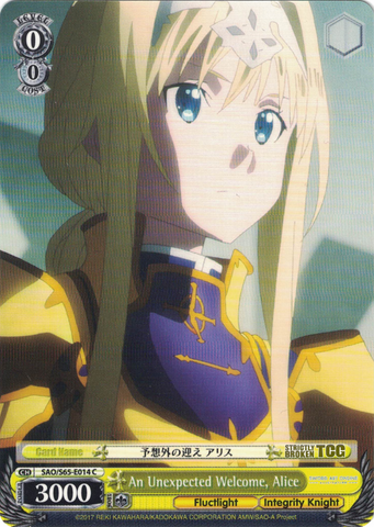 SAO/S65-E014 An Unexpected Welcome, Alice - Sword Art Online -Alicization- Vol. 1 English Weiss Schwarz Trading Card Game