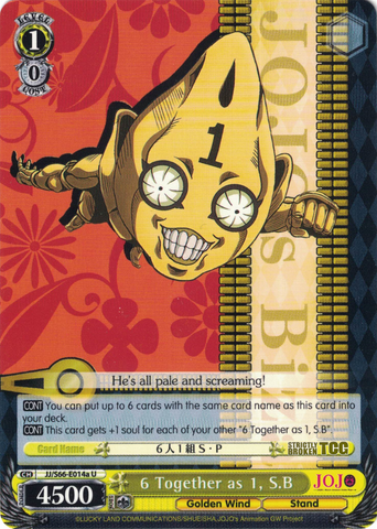 JJ/S66-E014a 6 Together as 1, S.B - JoJo's Bizarre Adventure: Golden Wind English Weiss Schwarz Trading Card Game