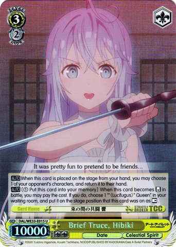 DAL/WE33-E015 Brief Truce, Hibiki (Foil) - Date A Bullet Extra Booster English Weiss Schwarz Trading Card Game