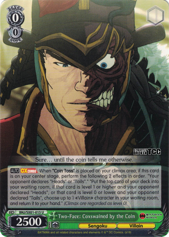 BNJ/SX01-015 Two-Face: Coxswained by the Coin - Batman Ninja English Weiss Schwarz Trading Card Game