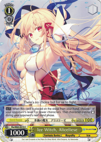 Fks/W65-E015 Ice Witch, Aliceliese - Fujimi Fantasia Bunko English Weiss Schwarz Trading Card Game