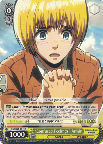 AOT/S35-E016 "Confused Feelings" Armin - Attack On Titan Vol.1 English Weiss Schwarz Trading Card Game