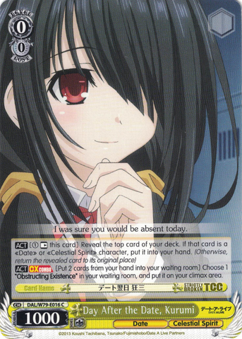 DAL/W79-E016 Day After the Date, Kurumi - Date A Live English Weiss Schwarz Trading Card Game