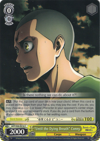 AOT/S50-E016 "Until the Dying Breath" Conny - Attack On Titan Vol.2 English Weiss Schwarz Trading Card Game