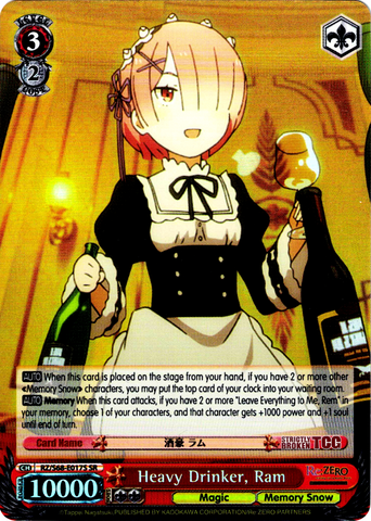 RZ/S68-E017S Heavy Drinker, Ram (Foil) - Re:ZERO -Starting Life in Another World- Memory Snow English Weiss Schwarz Trading Card Game