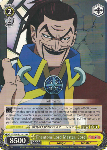 FT/EN-S02-017 Phantom Lord Master, Jose - Fairy Tail English Weiss Schwarz Trading Card Game
