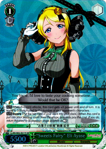 LL/EN-W02-E017S “Sweets Fairy” Eli Ayase (Foil) - Love Live! DX Vol.2 English Weiss Schwarz Trading Card Game
