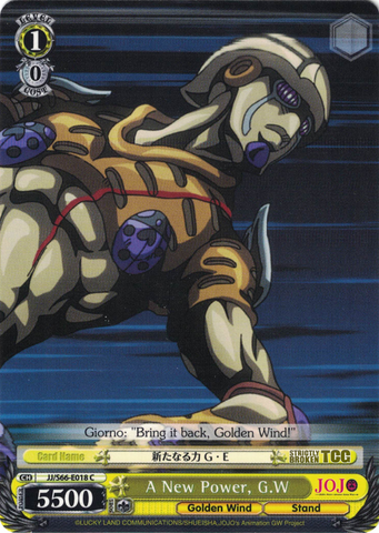 JJ/S66-E018 A New Power, G.W - JoJo's Bizarre Adventure: Golden Wind English Weiss Schwarz Trading Card Game