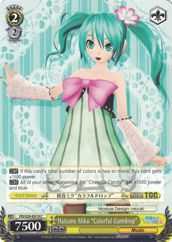 PD/S29-E019 Hatsune Miku "Colorful Gumdrop" - Hatsune Miku: Project DIVA F 2nd English Weiss Schwarz Trading Card Game