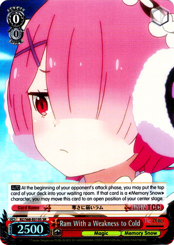 RZ/S68-E019S Ram With a Weakness to Cold (Foil) - Re:ZERO -Starting Life in Another World- Memory Snow English Weiss Schwarz Trading Card Game