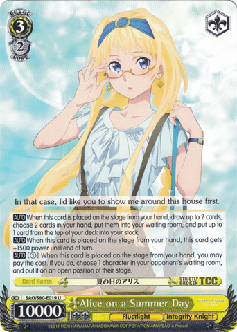 SAO/S80-E019 Alice on a Summer Day - Sword Art Online -Alicization- Vol. 2 English Weiss Schwarz Trading Card Game