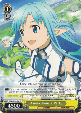 SAO/SE26-E01 Asuna Joins a Party - Sword Art Online Ⅱ Vol.2 Extra Booster English Weiss Schwarz Trading Card Game