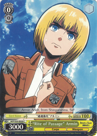 AOT/S35-E020 "Rite of Passage" Armin - Attack On Titan Vol.1 English Weiss Schwarz Trading Card Game