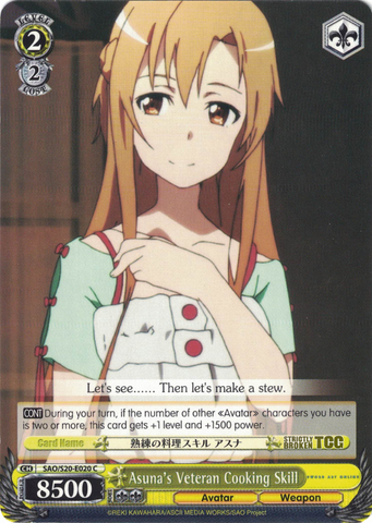 SAO/S20-E020 Asuna's Veteran Cooking Skill - Sword Art Online English Weiss Schwarz Trading Card Game