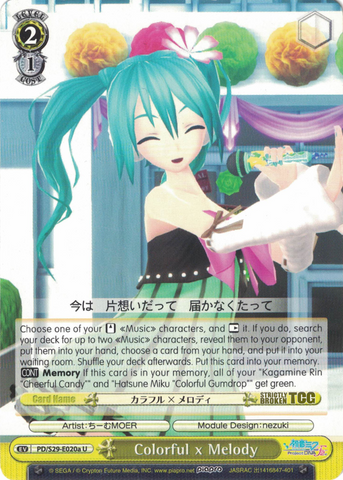 PD/S29-E020a Colorful x Melody - Hatsune Miku: Project DIVA F 2nd English Weiss Schwarz Trading Card Game