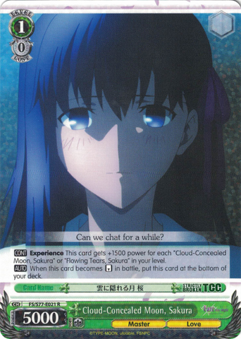 FS/S77-E021 Cloud-Concealed Moon, Sakura - Fate/Stay Night Heaven's Feel Vol. 2 English Weiss Schwarz Trading Card Game