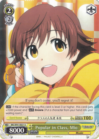 IMC/W41-E021 Popular in Class, Mio - The Idolm@ster Cinderella Girls English Weiss Schwarz Trading Card Game