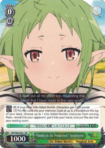 MTI/S83-E021 "Smile to Be Protected" Sylphiette - Mushoku Tensei English Weiss Schwarz Trading Card Game