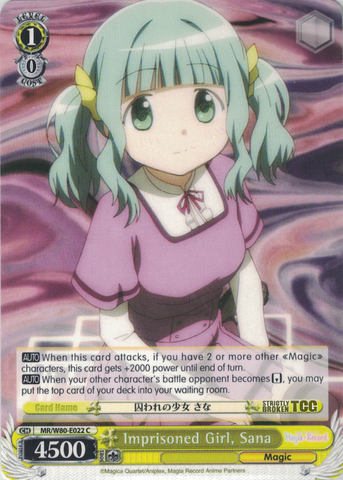 MR/W80-E022 Imprisoned Girl, Sana - TV Anime "Magia Record: Puella Magi Madoka Magica Side Story" English Weiss Schwarz Trading Card Game