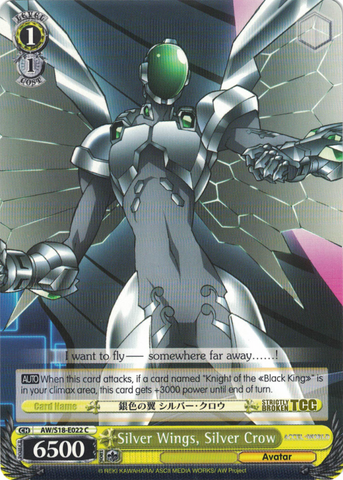 AW/S18-E022 Silver Wings, Silver Crow - Accel World English Weiss Schwarz Trading Card Game