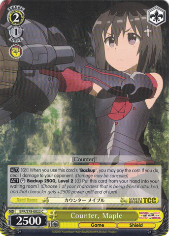 BFR/S78-E022 Counter, Maple - BOFURI: I Don't Want to Get Hurt, so I'll Max Out My Defense. English Weiss Schwarz Trading Card Game