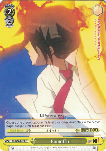 SY/W08-E022 Fumoffu! - The Melancholy of Haruhi Suzumiya English Weiss Schwarz Trading Card Game