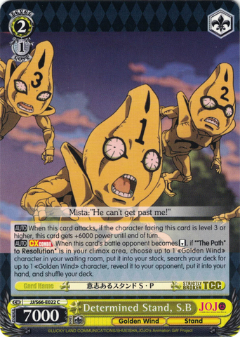 JJ/S66-E022 Determined Stand, S.B - JoJo's Bizarre Adventure: Golden Wind English Weiss Schwarz Trading Card Game