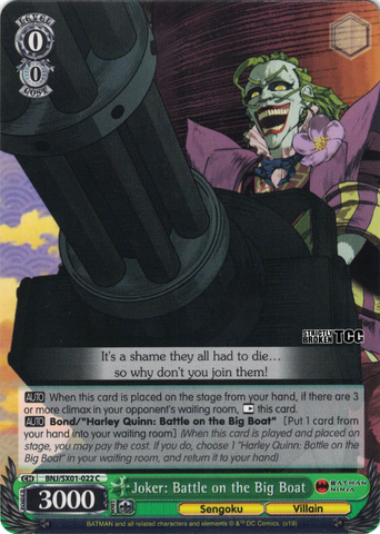 BNJ/SX01-022 Joker: Battle on the Big Boat - Batman Ninja English Weiss Schwarz Trading Card Game