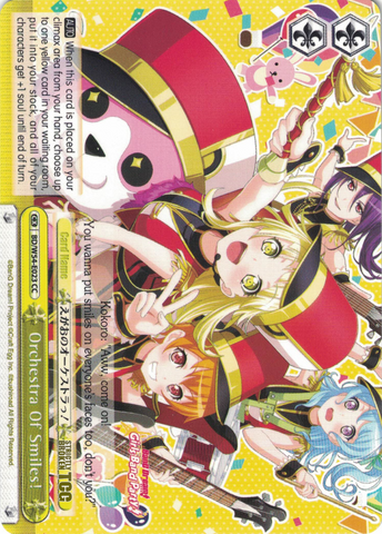 BD/W54-E023 Orchestra Of Smiles! - Bang Dream Girls Band Party! Vol.1 English Weiss Schwarz Trading Card Game