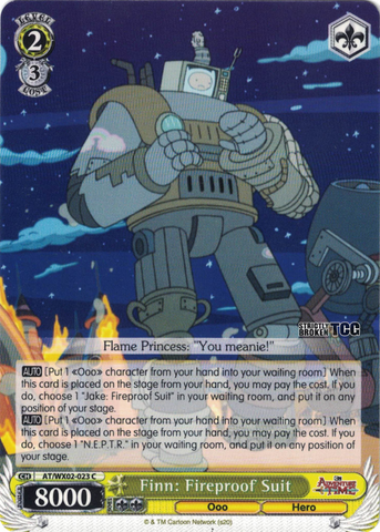 AT/WX02-023 Finn: Fireproof Suit - Adventure Time English Weiss Schwarz Trading Card Game