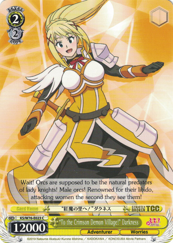 KS/W76-E023 "To the Crimson Demon Village!" Darkness - KONOSUBA -God’s blessing on this wonderful world! Legend of Crimson English Weiss Schwarz Trading Card Game