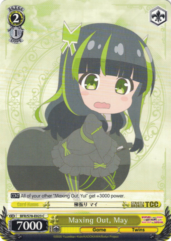BFR/S78-E023 Maxing Out, May - BOFURI: I Don't Want to Get Hurt, so I'll Max Out My Defense. English Weiss Schwarz Trading Card Game
